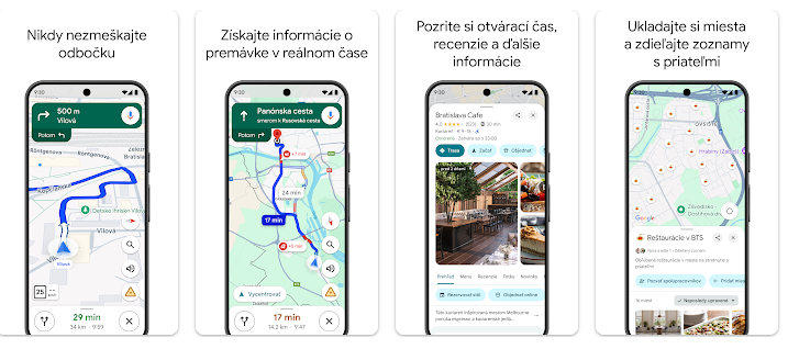 Cyklistická aplikácia Google Mapy