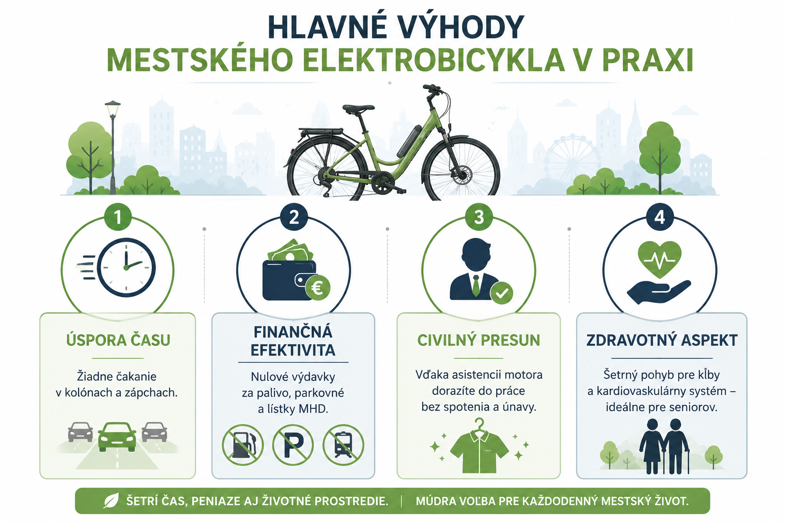 Hlavné výhody mestského elektrobicykla