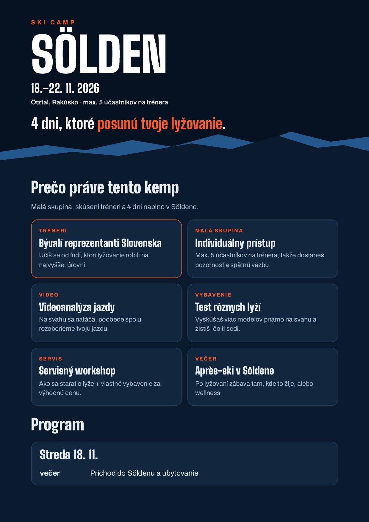 Lyžiarsky camp Sölden 2026 – prečo práve tento camp