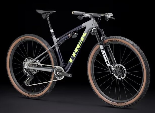 Bicykel Trek Supercaliber SLR 9.9 Flight Attendant Gen 2 Navy Carbon Smoke Blue/Slate Grey/Glowstick Green 2025