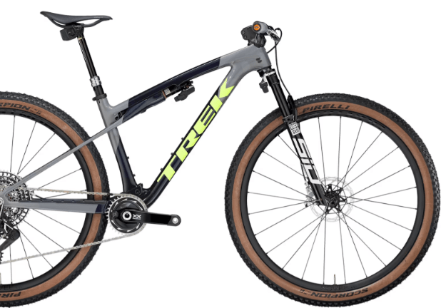 Bicykel Trek Supercaliber SLR 9.9 Flight Attendant Gen 2 Navy Carbon Smoke Blue/Slate Grey/Glowstick Green 2025