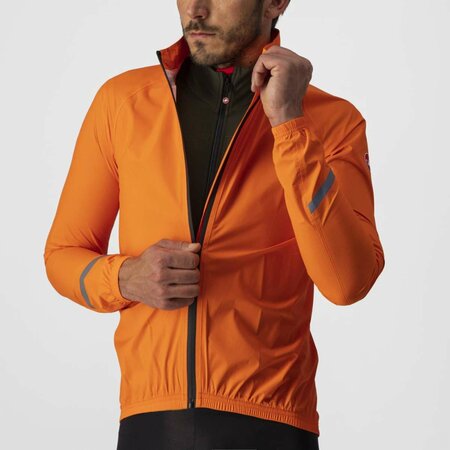 Pánska bunda Castelli Emergency 2 Rain Jacket Brilliant Orange