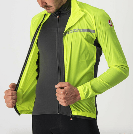 Pánska Bunda Castelli Squadra Stretch Yellow Fluo/Dark Gray