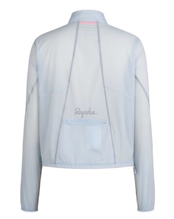 Dámska cyklistická vetruvzdorná bunda Rapha Svetlomodrá/Strieborná