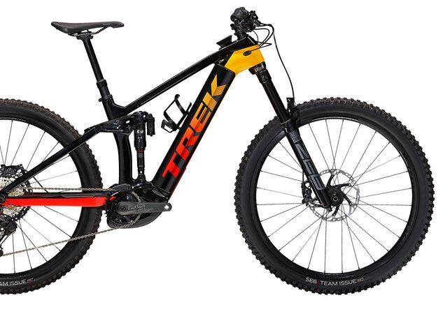 Elektrobicykel Trek Rail 9.8 XT Black/Marigold to Red Fade 2022
