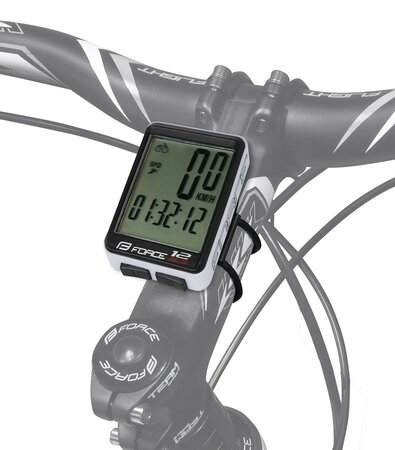 Cyklopočítač Force WLS 12 funkčný bezdrát Čierna/Biela