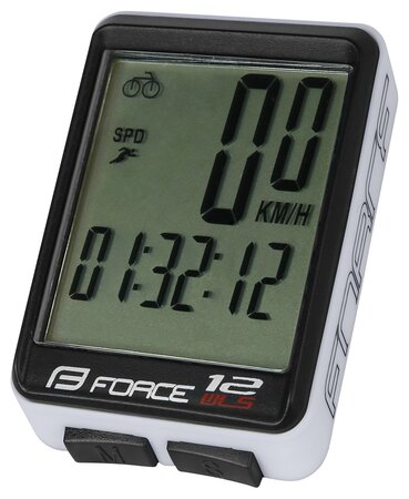 Cyklopočítač Force WLS 12 funkčný bezdrát Čierna/Biela