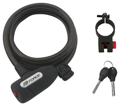 Zámok Force Lux špirálový s držiakom 180cm/8mm