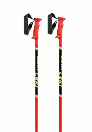 Lyžiarske palice Leki Racing Kids Bright Red/Black/Neonyellow
