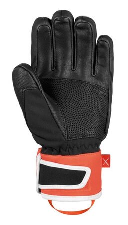 Lyžiarske rukavice Reusch Worldcup Warrior Prime R-tex XT Jr. Black/White/Fluo Red