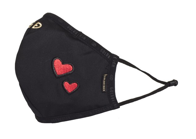 Rúško Goldbergh Loes mask Black with hearts