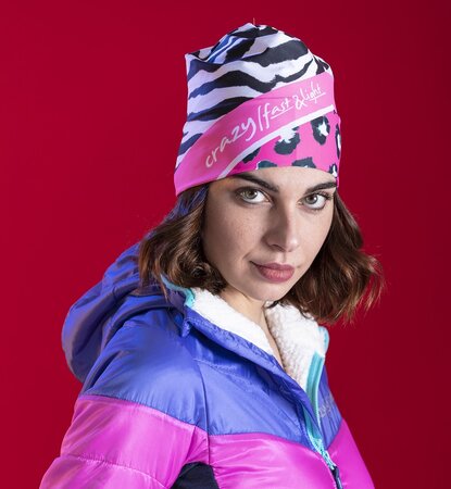 Čiapka Crazy Idea Cap Spire Thermo Woman Black/Zebra