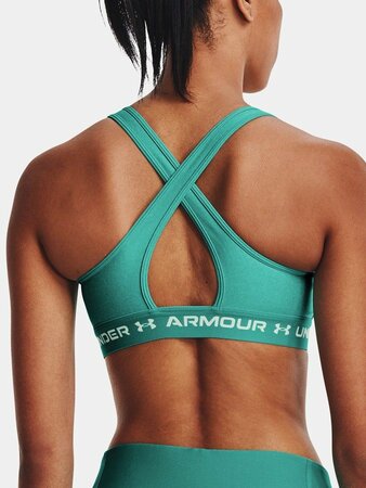 Športová podprsenka Under Armour Crossback Mid Hthr Green