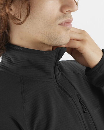 Mikina Salomon Essential Lightwarm Half Zip Men Deep Black