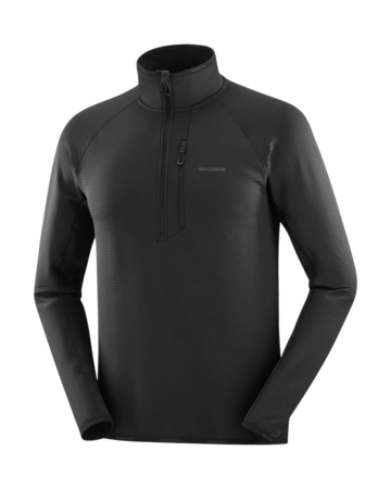 Mikina Salomon Essential Lightwarm Half Zip Men Deep Black