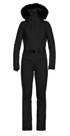 Zimný overal Goldbergh Parry Jumpsuit Real Fox Fur Long Black