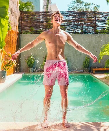 Pánske plavky Sea'sons Geometric Ruby