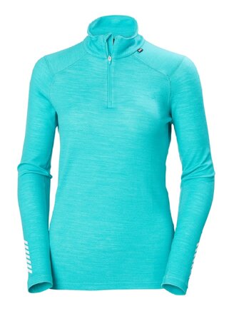 Dámske Termo Tričko Helly Hansen W Lifa Merino Midweight 1/2 ZIP Turquoise