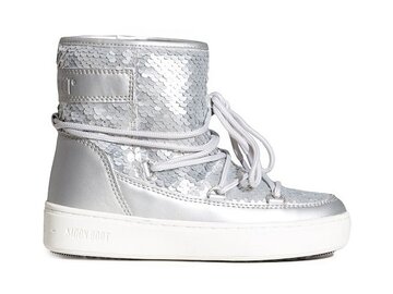 Snehule Moon Boot Pulse Mid Jr Girl Disco Plus Silver
