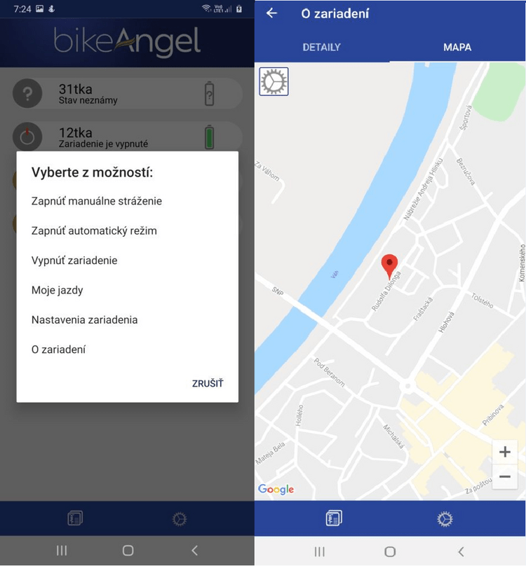 Aplikácia Bike Angel