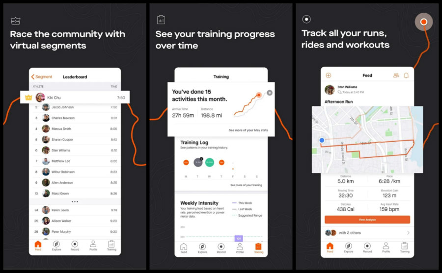 Cyklistická aplikácia Strava